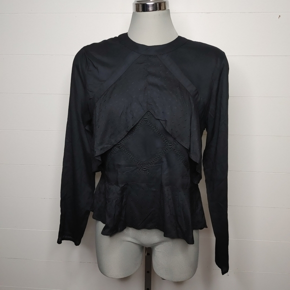 DRA ruffle embroidered blouse size M - Picture 1 of 11
